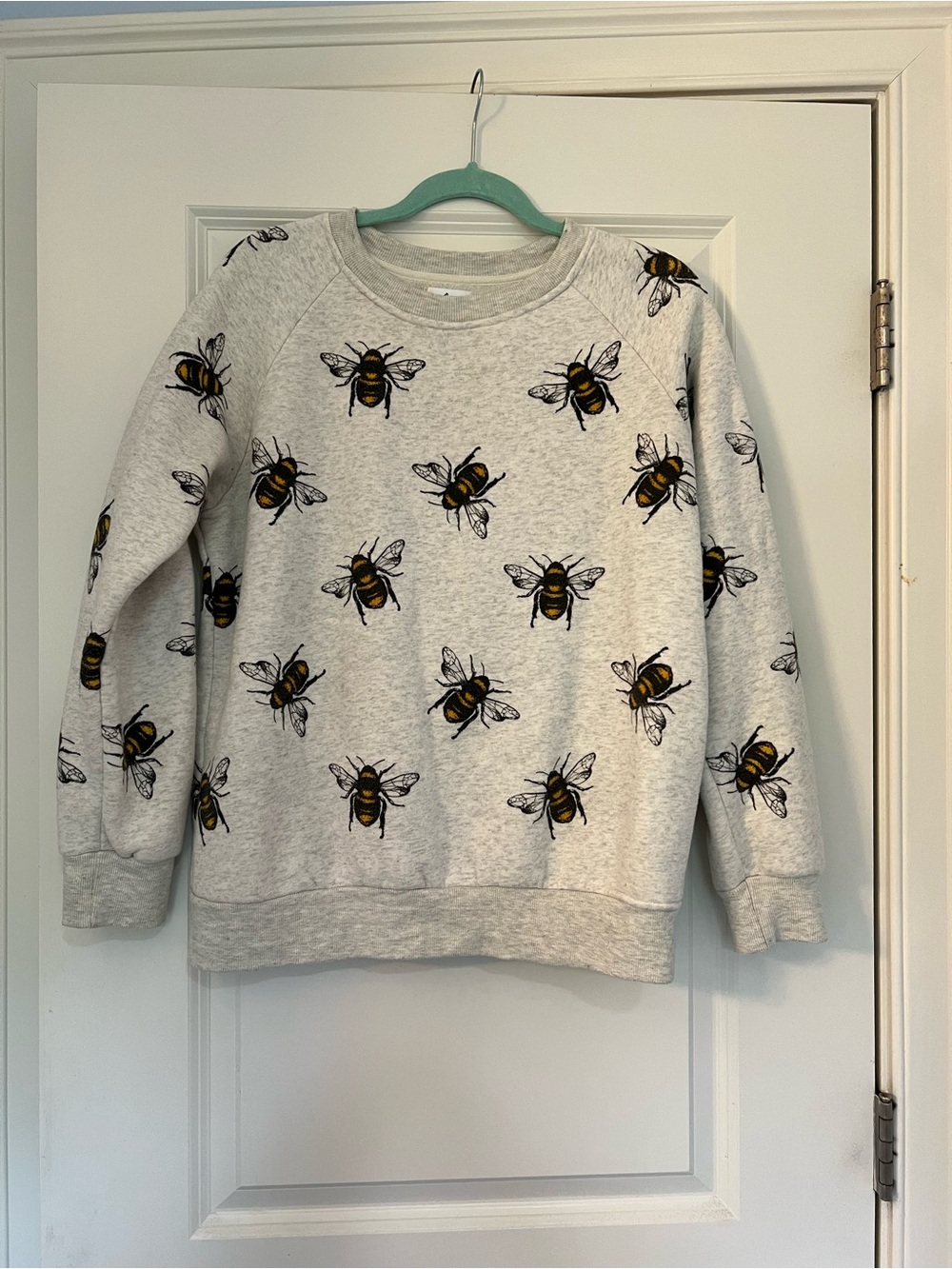 Bee Print Crewneck Sweatshirt - Light Gray